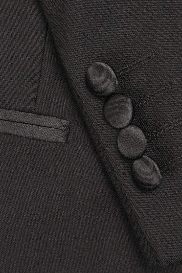 "Milan" Black Tuxedo Jacket Peak (Separates)